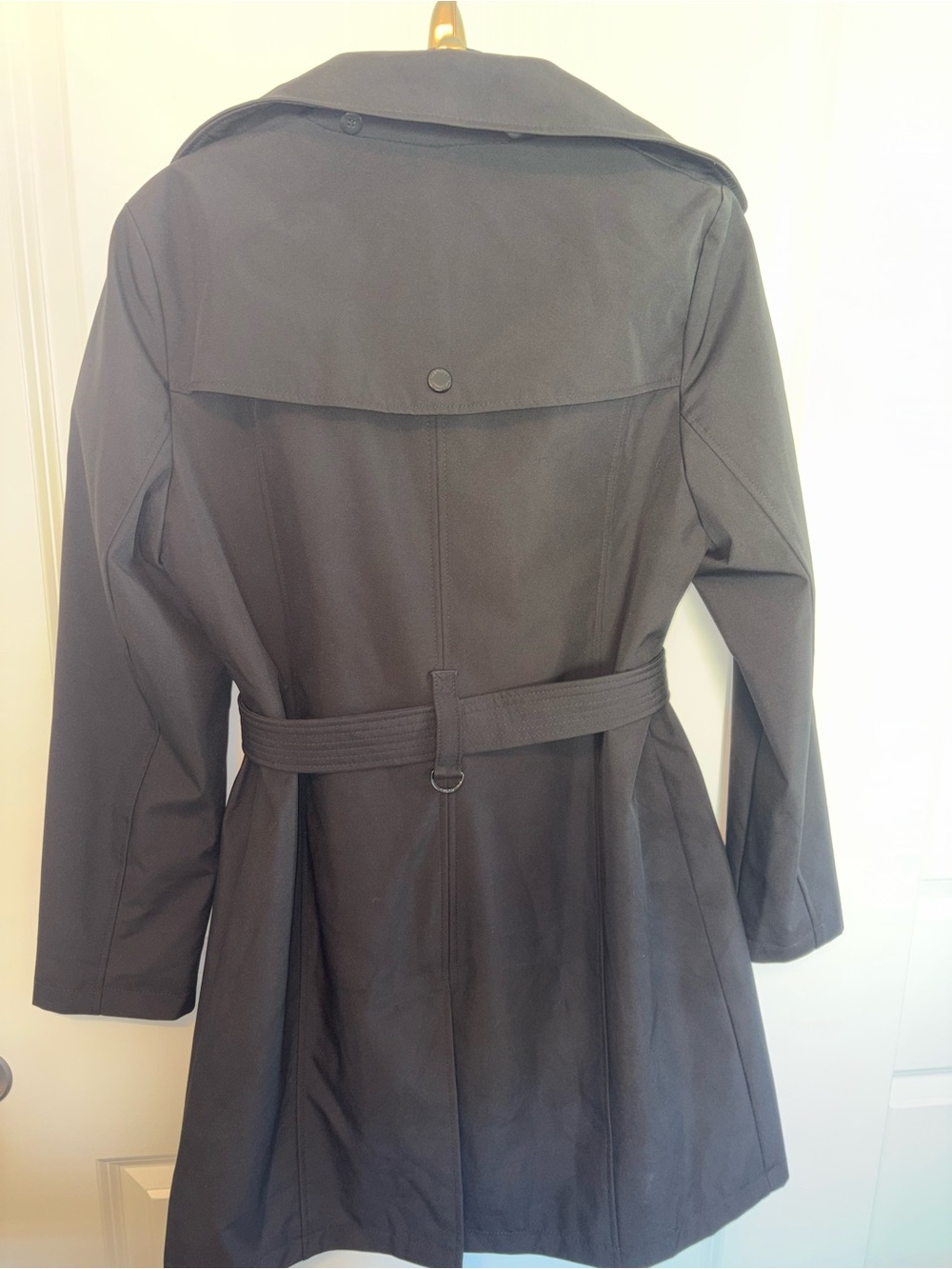 Calvin Klein Dark Gray Double-Breasted Trench Coat with Belt - Picture 2 of 4